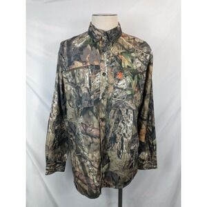 Game Winner Mens L Camo Hunting Shirt‎ Button Up Long Sleeve Outdoor Camouflage